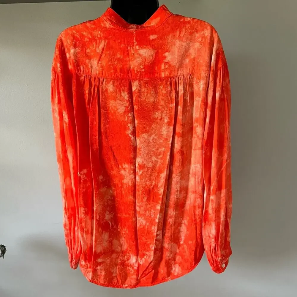 Raquel Allegra set, tie dyed matching pants shirt set,  ripple satin USA